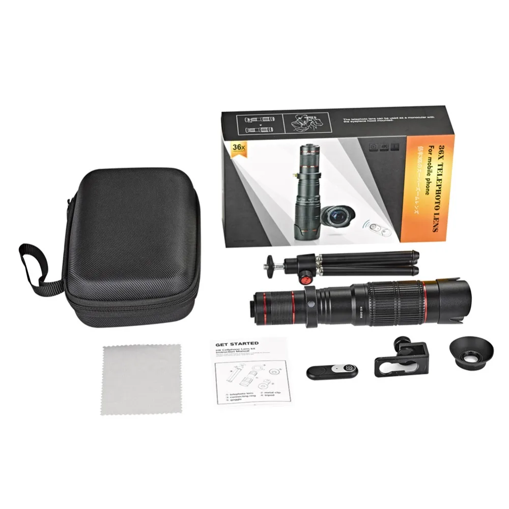 JAWEKE HD 36x зум телескопический объектив для мобильного телефона телефото внешний