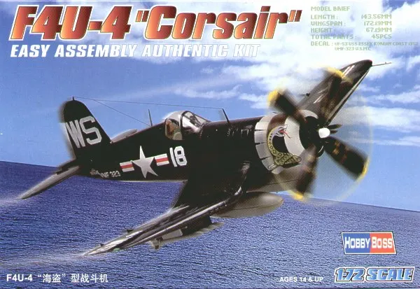 1:72 Второй мировой войны США F4U-4 пиратского Истребитель Военный Самолет авиации