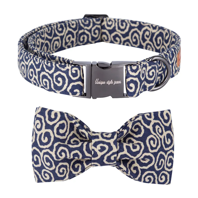 Собачий ошейник и поводок с галстуком-бабочкой мягкий удобный регулируемый