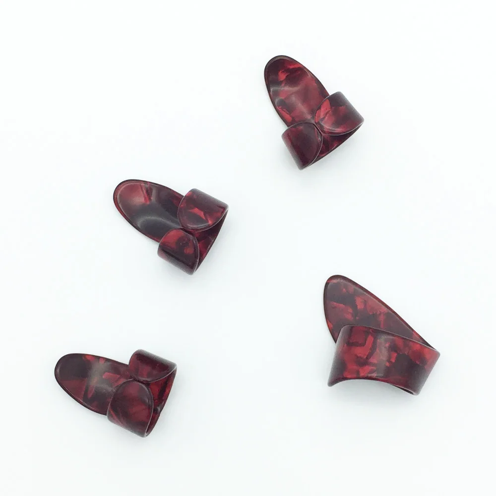 Red 4 шт./компл. 1 Thumb+ 3 Finger целлулоидные медиаторы для гитары Fingerpicks гитарный медиатор оболочка для акустической Электрический - Цвет: Red