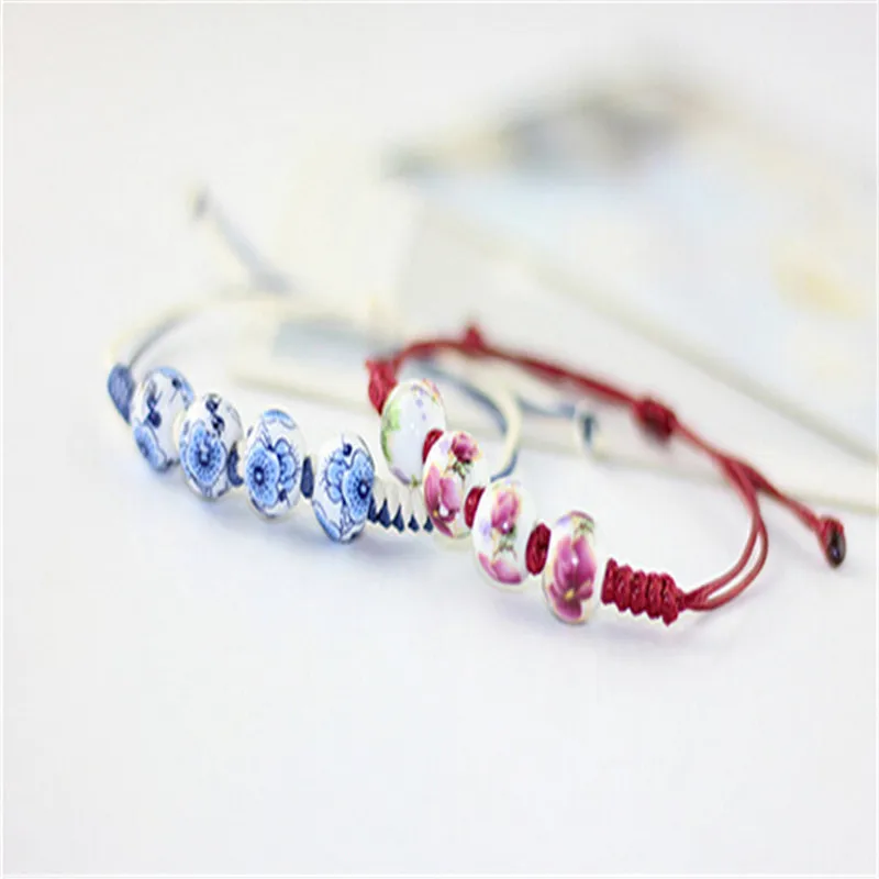 2017 Модный китайский фарфоровый браслет из натуральных бусин на удачу с