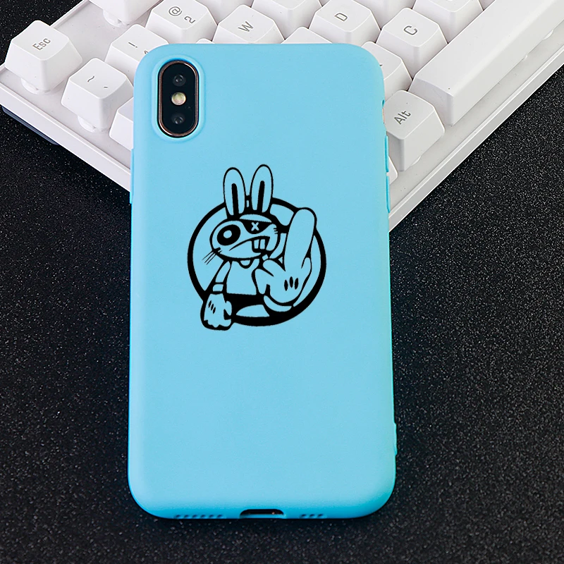 Newmodel Phone Cases for iPhone 6 s 7 8 Plus X XS MAX XR Rabbit Funny Case Soft Silicone Fitted Mobile Cover Accessories | Мобильные
