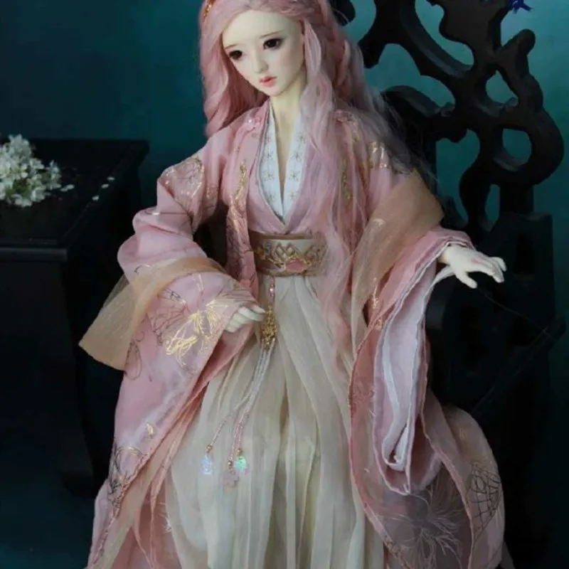 3 BJD кукла платье Китай древний костюм розовый цвет-sd16