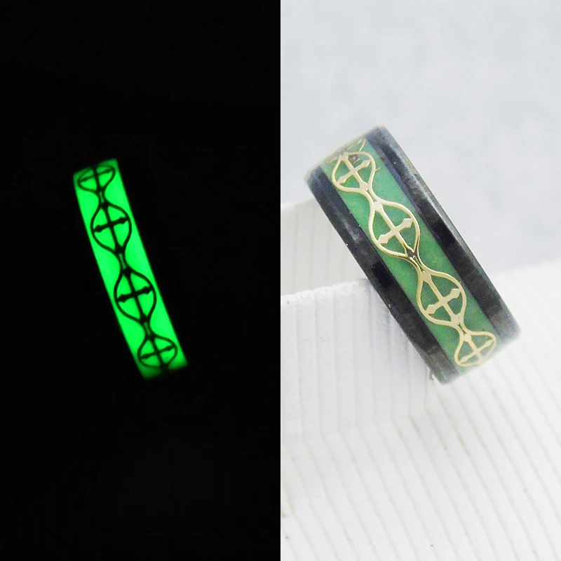 8 мм оригинальный световой кольцо светятся в темноте Дракон масонских крест