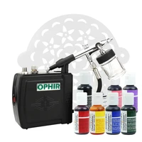 ophir cake tools 0 3mm airbrush kit with air compressor 7 america edible pigment 15x stencils for cake decorating food paint