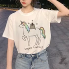 Новинка Pusheen Kawaii Cat смешная футболка Женская Harajuku Ullzang мультяшная футболка 90-х графическая Милая футболка корейский стиль Топы футболки для женщин