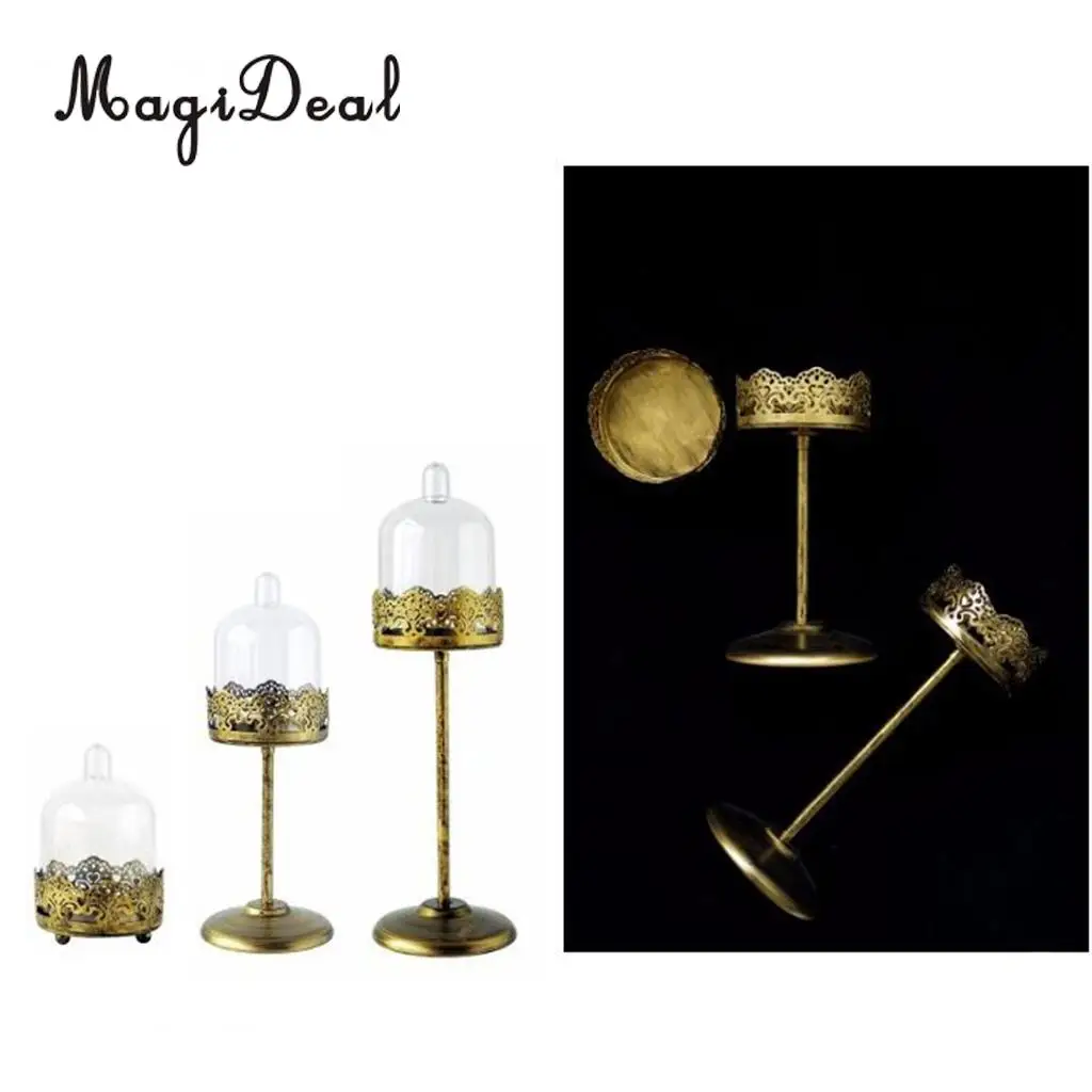 MagiDeal мини-тарелка для торта с купольной крышкой элегантная металлическая