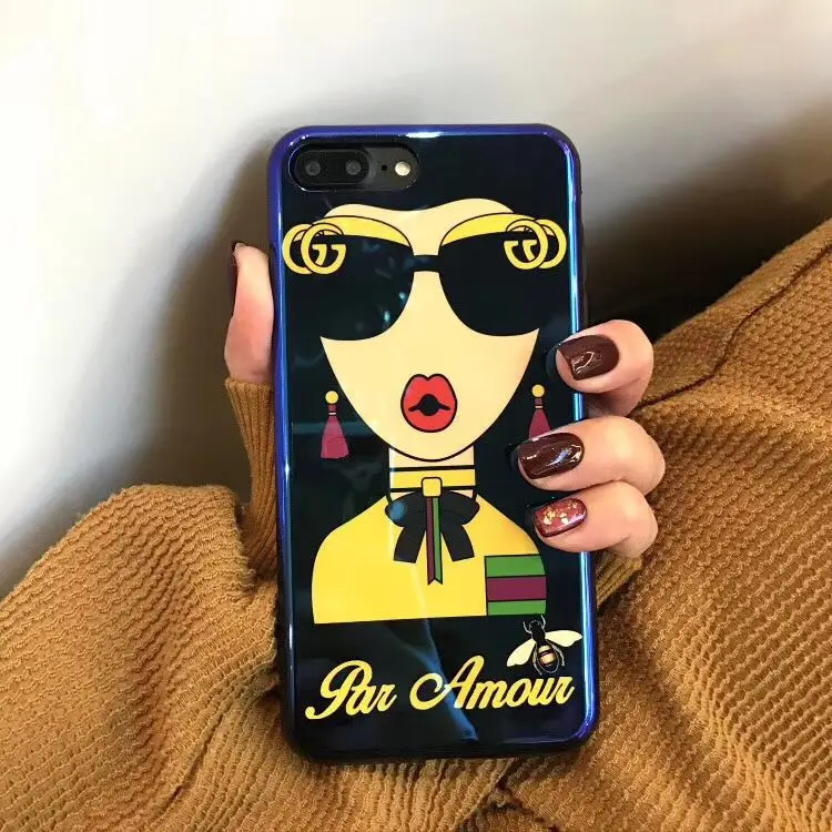 Super Fashion Blue Light Hello Goddess Pattern High Quality TPU Case Cover For Iphone6 6S 7 7S 8 6P 7P 8P X |