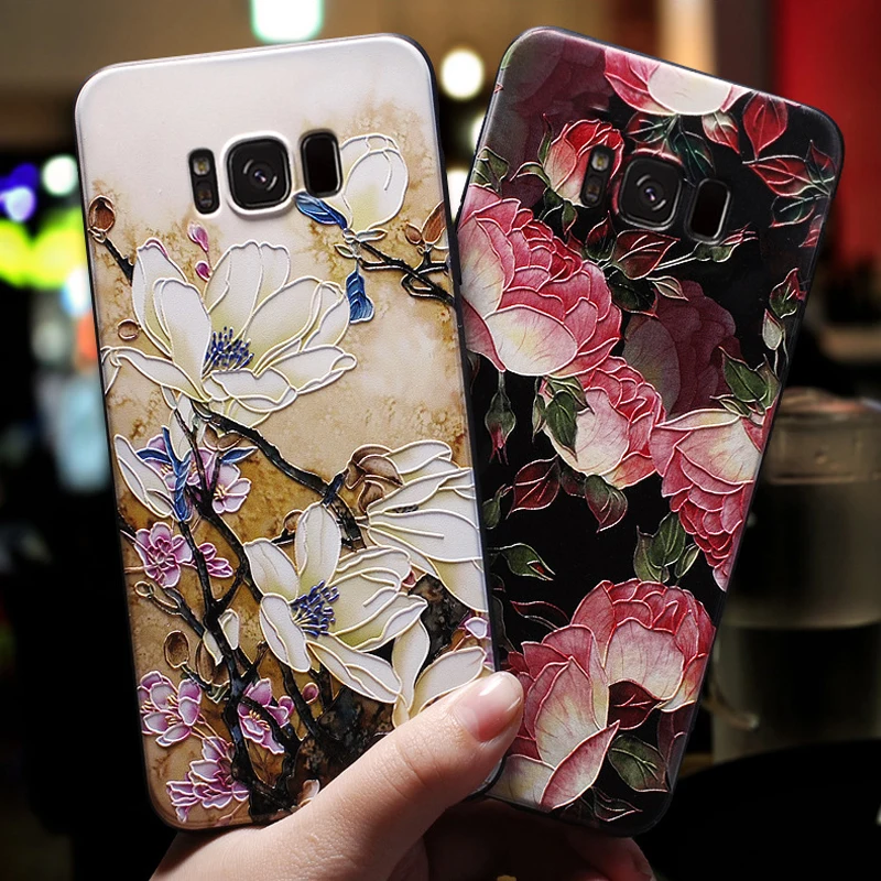 Чехол с тисненым цветком для Huawei P40 Lite чехол телефона Мягкая силиконовая задняя