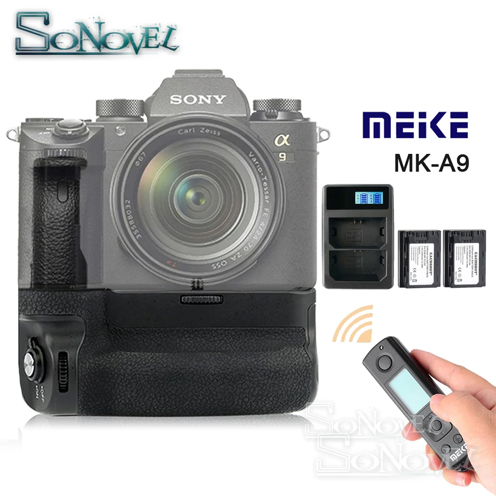 Держатель для аккумулятора Meike MK A9 PRO + пульт дистанционного управления 2 4 ГГц