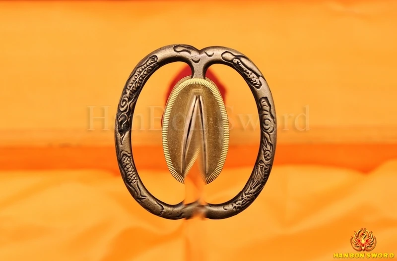 Японский самурайский дамасский Меч Лезвие Дракон Мусаши Tsuba 8192 слоев изогнутая