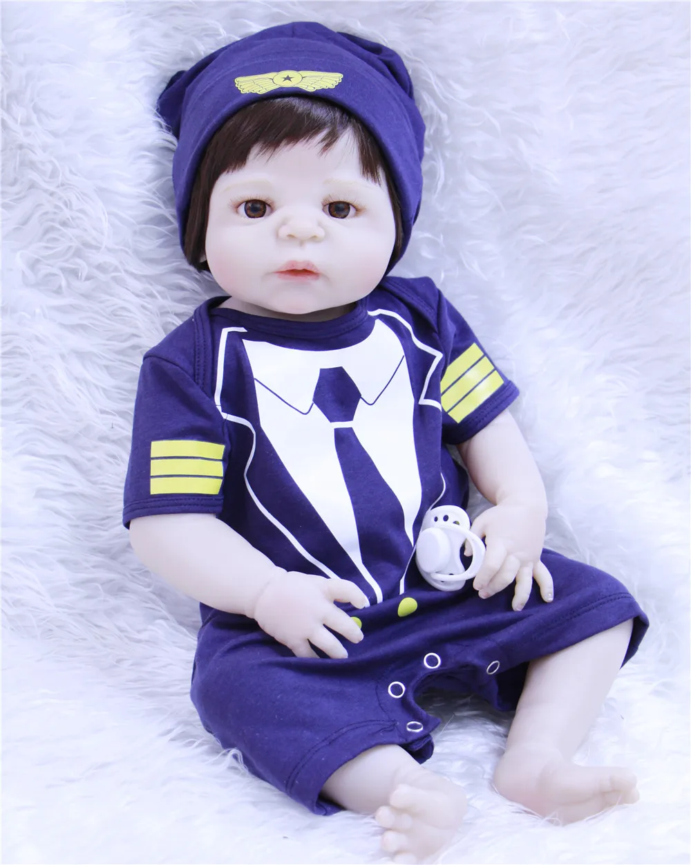 55 см полный корпус силиконовый Reborn Baby Doll игрушка 22 дюймов Новорожденный Bebe
