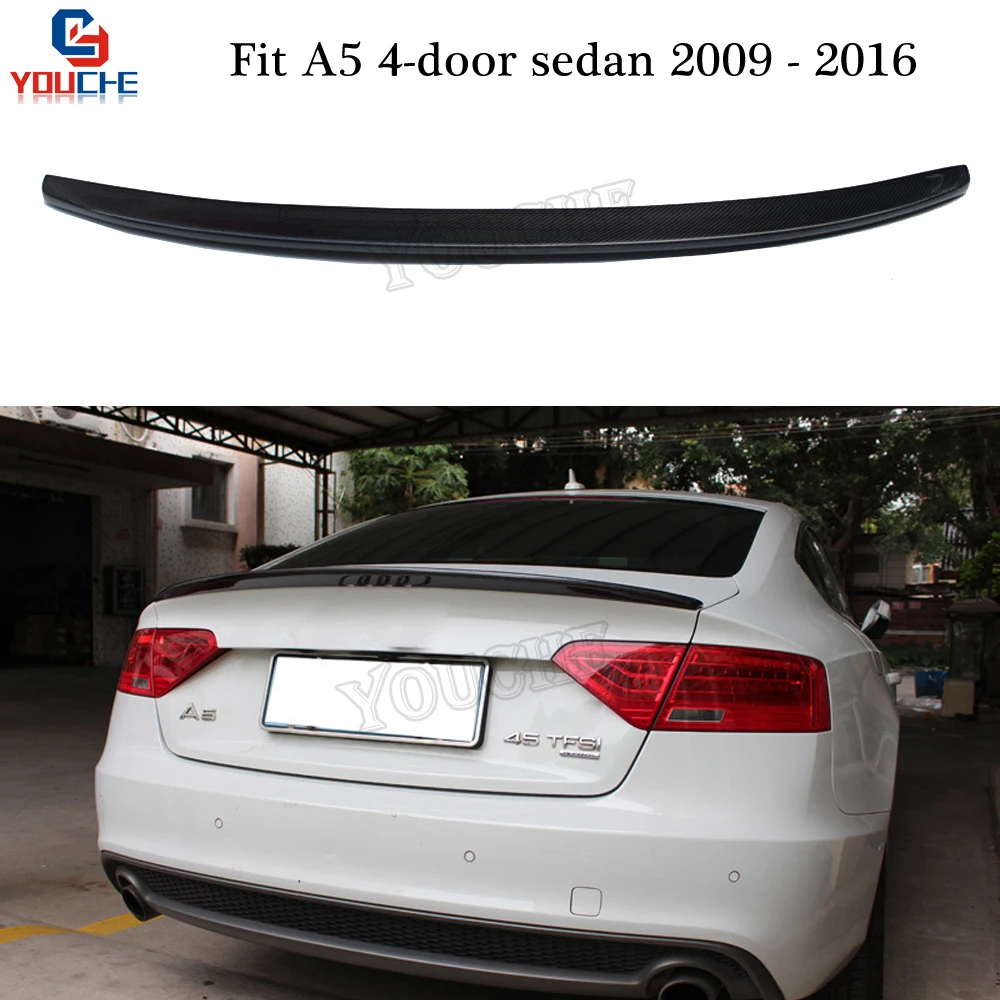 S5 Style Carbon Fiber Rear Spoiler Wing for Audi A5 4-door Sedan Sportback 2009 - 2016 Boot Trunk Lid Tail | Автомобили и