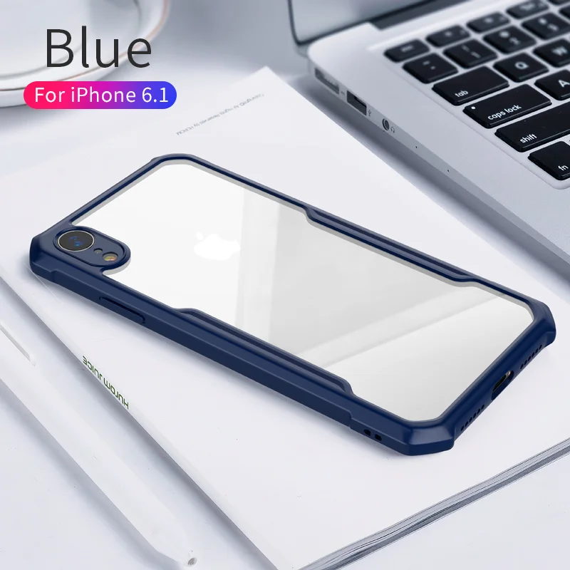 Blue XUNDD Премиум чехол для телефона для iPhone X XS Max XR 5,8/6,1/6,5 с ремешком подушка безопасности для бизнеса защитный бампер с кольцом-держателем жук - Цвет: Blue