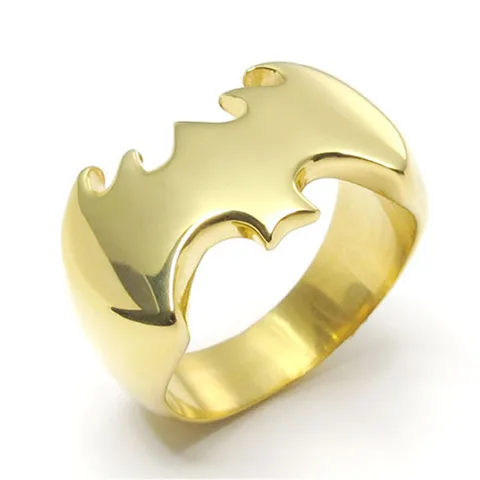 Модные золотые мужские кольца, ювелирные изделия, летучая мышь, кольцо на палец из нержавеющей стали, размер от 7 до 14
