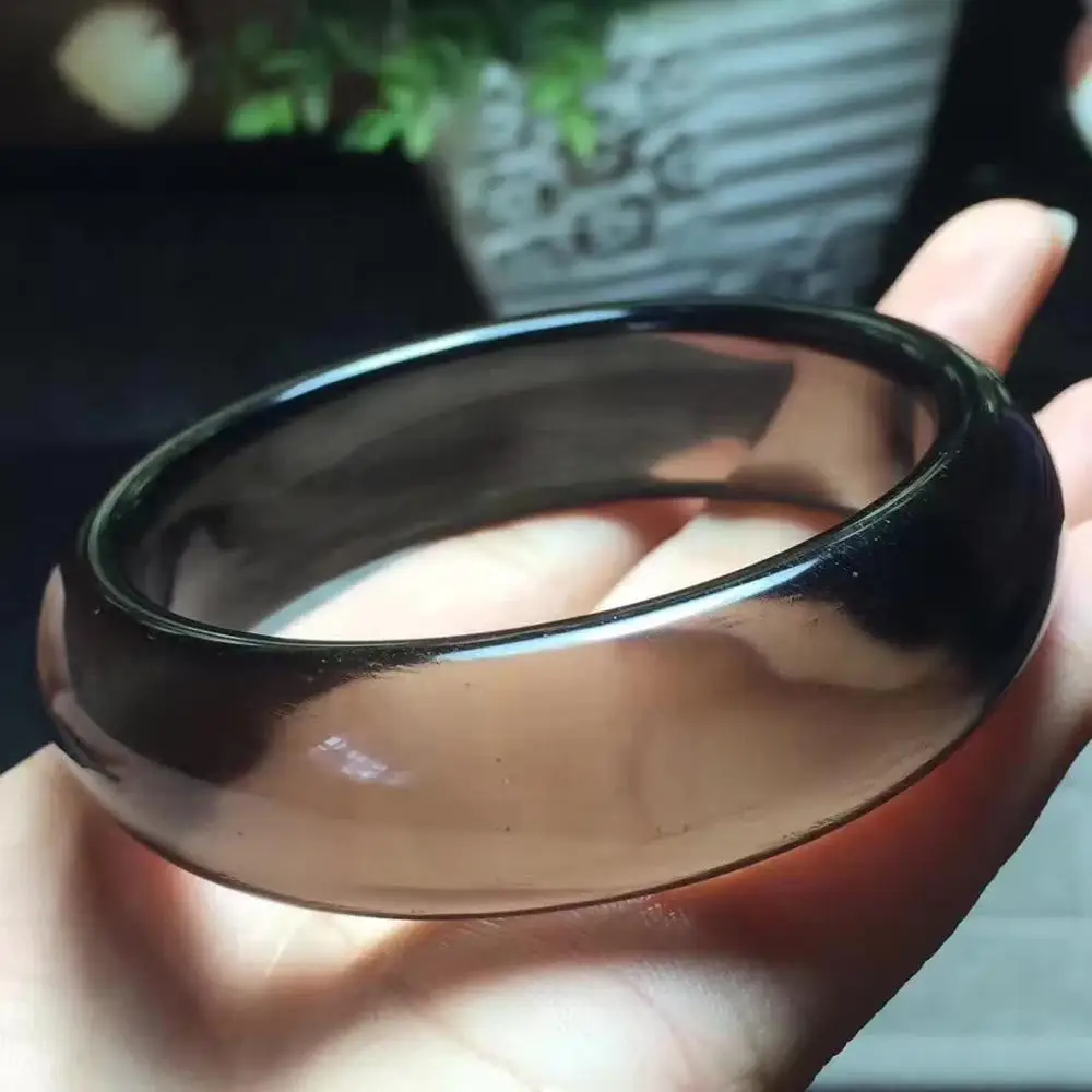 Бесплатная доставка натуральный Лед черный обсидиан камень браслет AAA