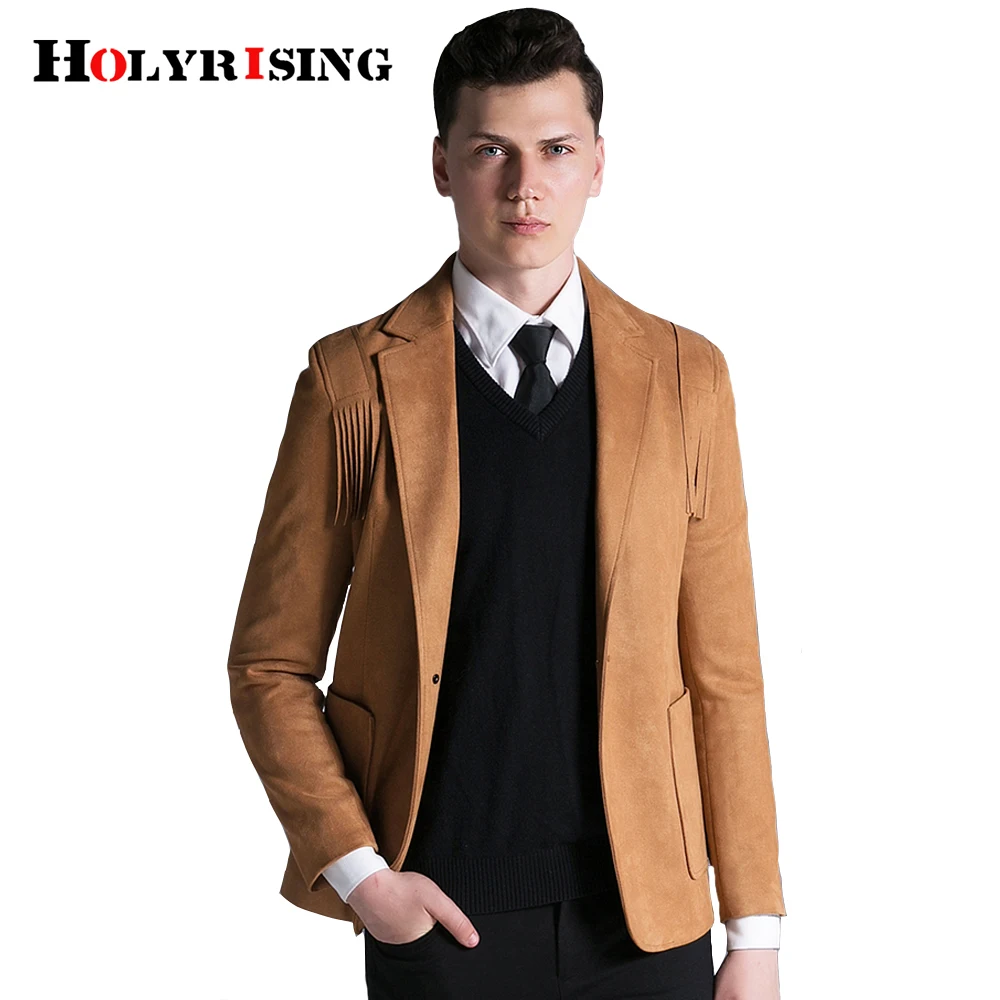 Holyrising мужские блейзеры куртка Мужская из искусственной замши приталенная