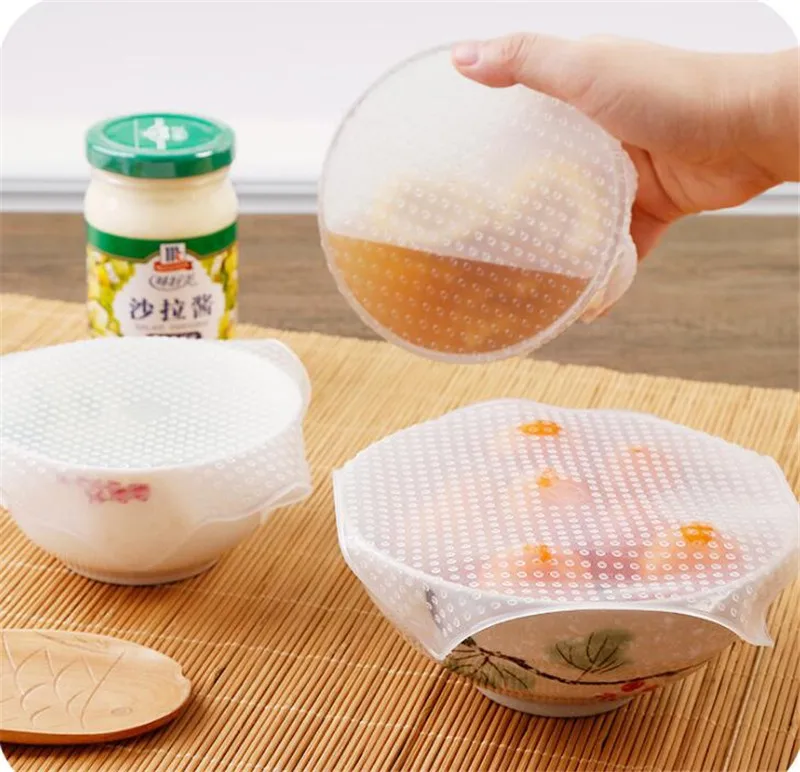 10 шт./лот силиконовая чаша обертывания для хранения еды крышка уплотнение свежее