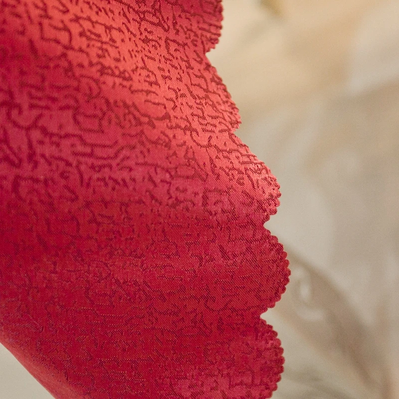 Европейский западный стиль прямоугольник маленький полиэстер Добби красный