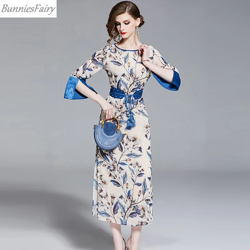 BunniesFairy 2019 летнее Новое дизайнерское женское элегантное приталенное длинное
