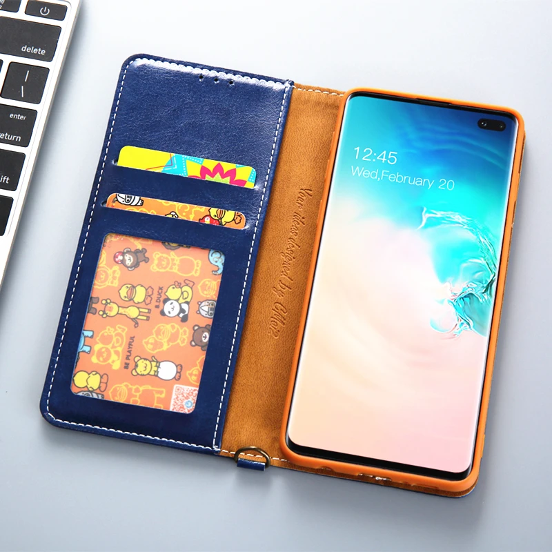 S10 плюс кожаный чехол для samsung Galaxy s10 из искусственной кожи Обложка джинсовая
