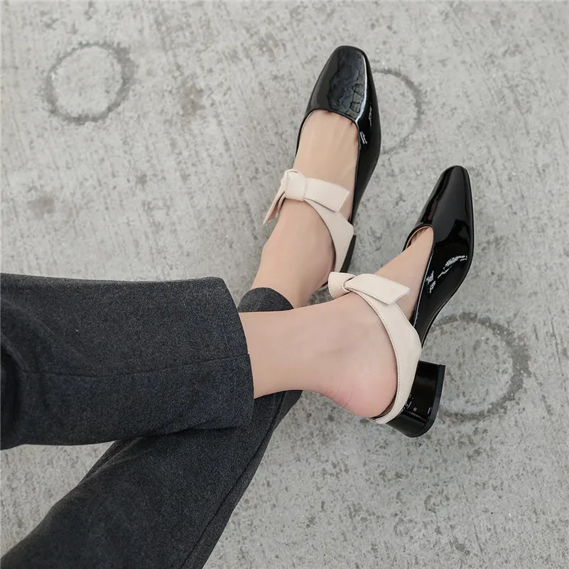 Женские туфли FEDONAS классические римские из натуральной кожи с квадратным носком