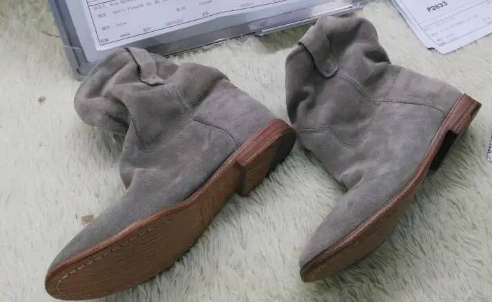 

Spring Autumn Woman High Quality Wedges Increased Heel Boots Round Toe Slip On Comfortable Ladies Shoes