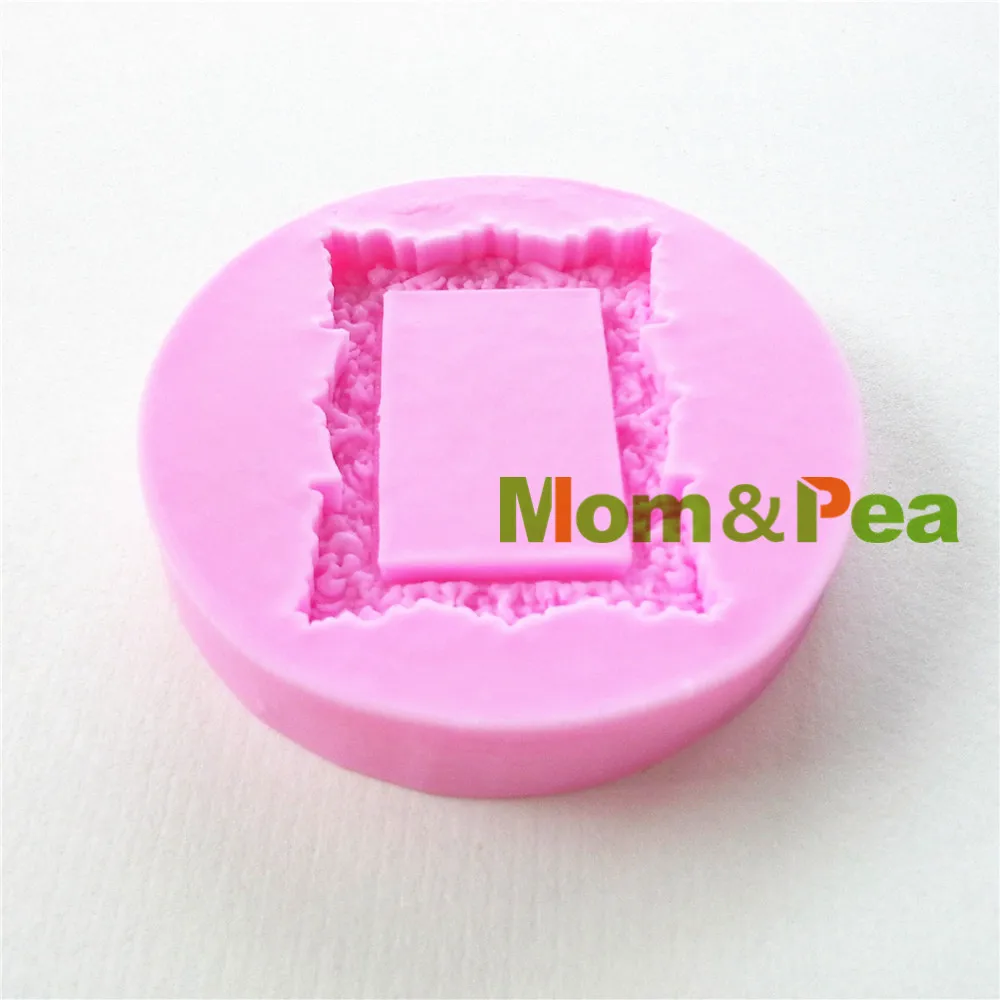 Mom &amp Pea 0791 Бесплатная доставка Цветочная рамка зеркальная силиконовая форма для