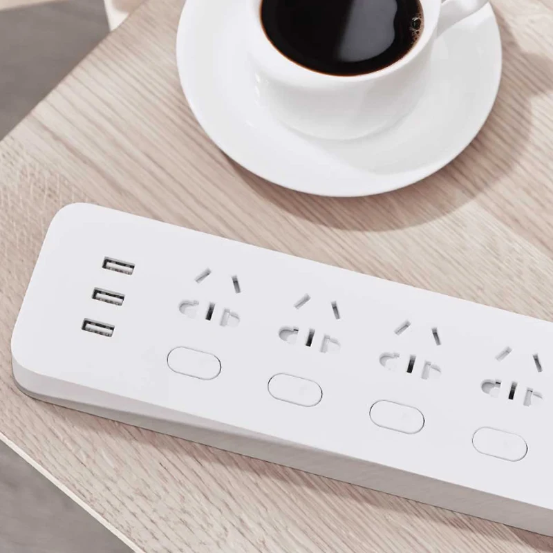 Оригинальный Xiao mi jia power Strip 2.1A Быстрая зарядка 3 USB удлинитель штепсельная вилка