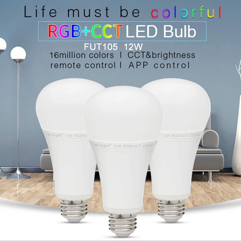 Светодиодная лампа E14/E27/MR16 RGB + CCT 4/5/6/9/12 Вт 12 В 220 ГГц пульт дистанционного