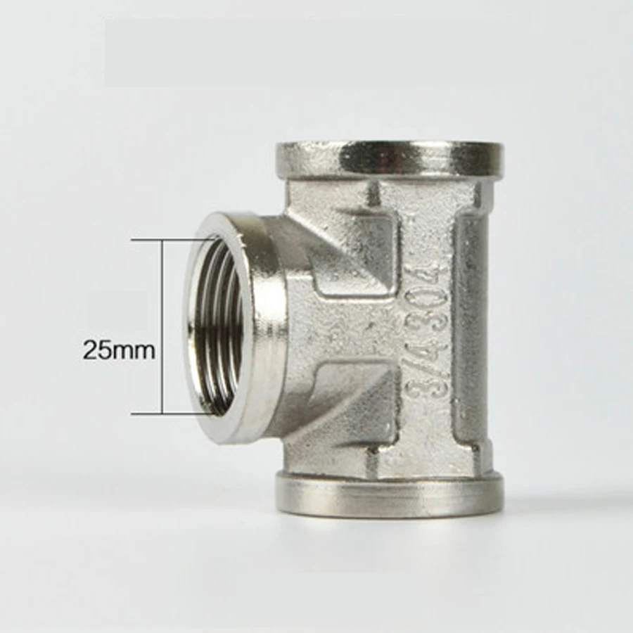 DN20 3/4 &quotBSPT Женский тройник 201 фитинг для труб из нержавеющей стали Соединительный