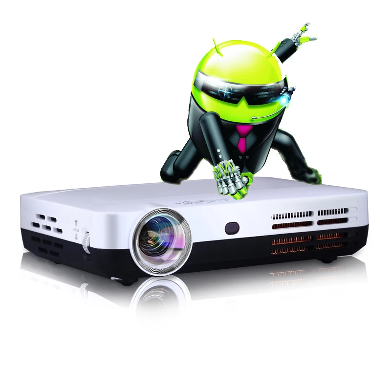 Мини Портативный DLP 1280*800 Для Домашнего Кинотеатра Проектор Встроенный Android 4.2