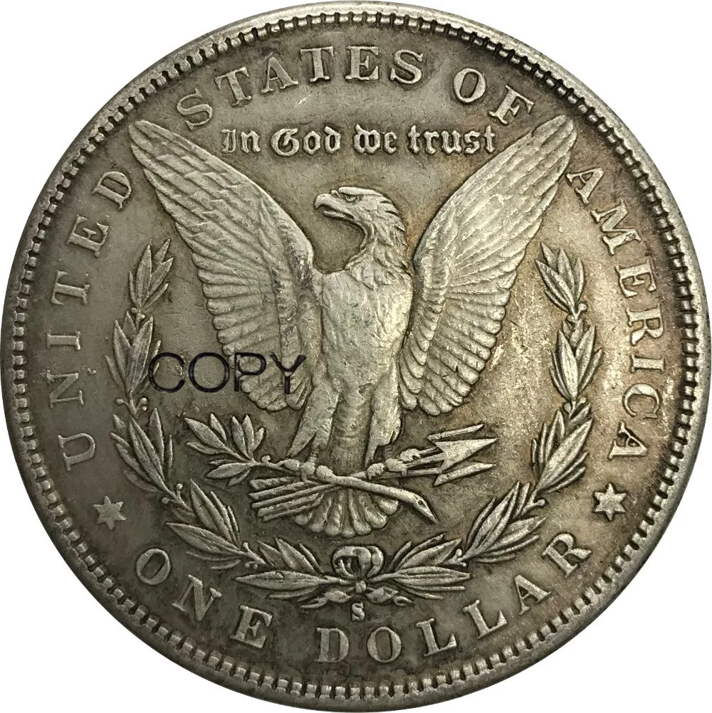 1879 s Соединенные Штаты Америки 1 один доллар Морган доллар Мельхиор посеребренные копии монет