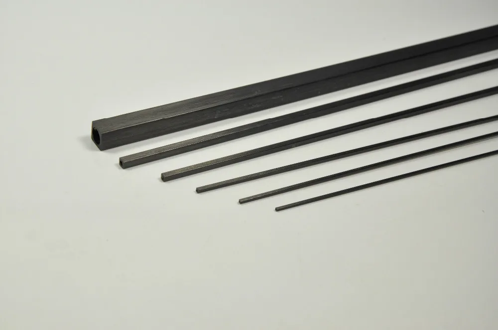 

5PCS 3mmOD X2mmID x500mm Carbon Fiber Square/Round Tube
