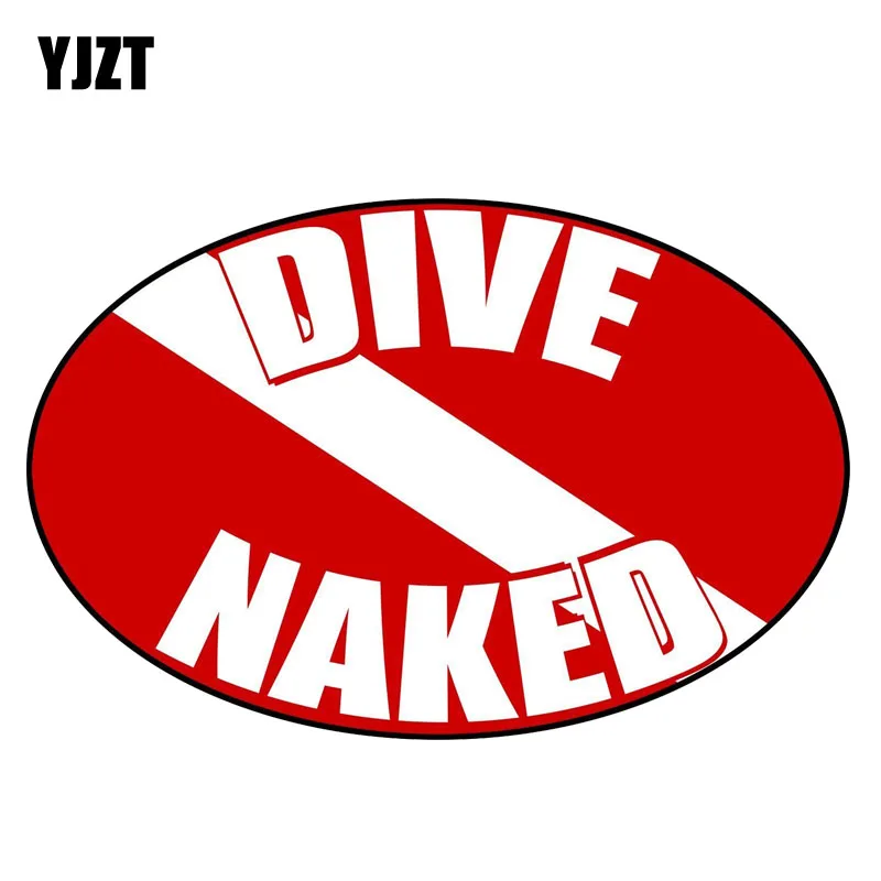 

YJZT 12CM*7.8CM Personality Dive Naked Decal Reflective Car Sticker PVC 12-1276