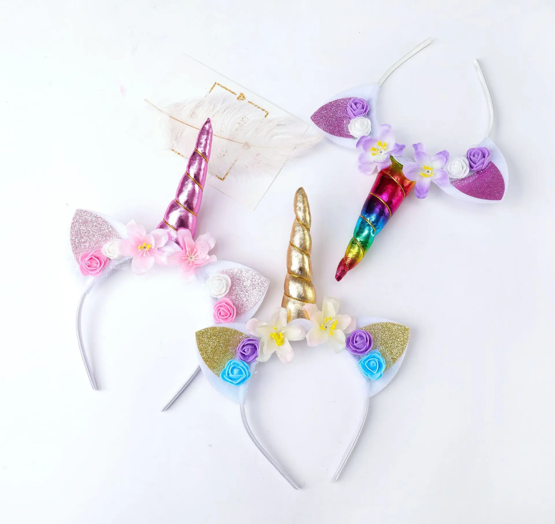 New Girls Cute Unicorn Flower Cat Ears Headbands Children Headwear Photo Props Party Hair Hoop Hairbands Kids Accessories |