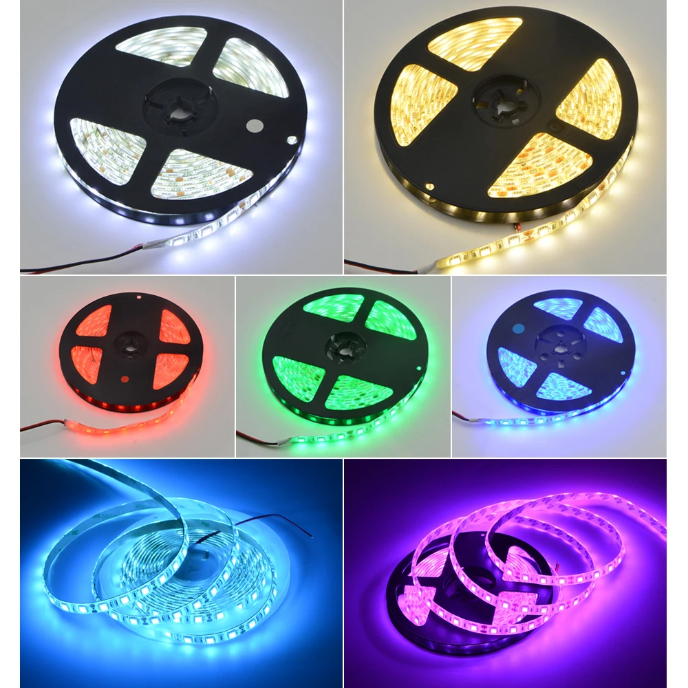 Светодиодная лента 5050 SMD 11 цветов 5 м 12 В RGB RGBW RGBWW водонепроницаемая Декоративная