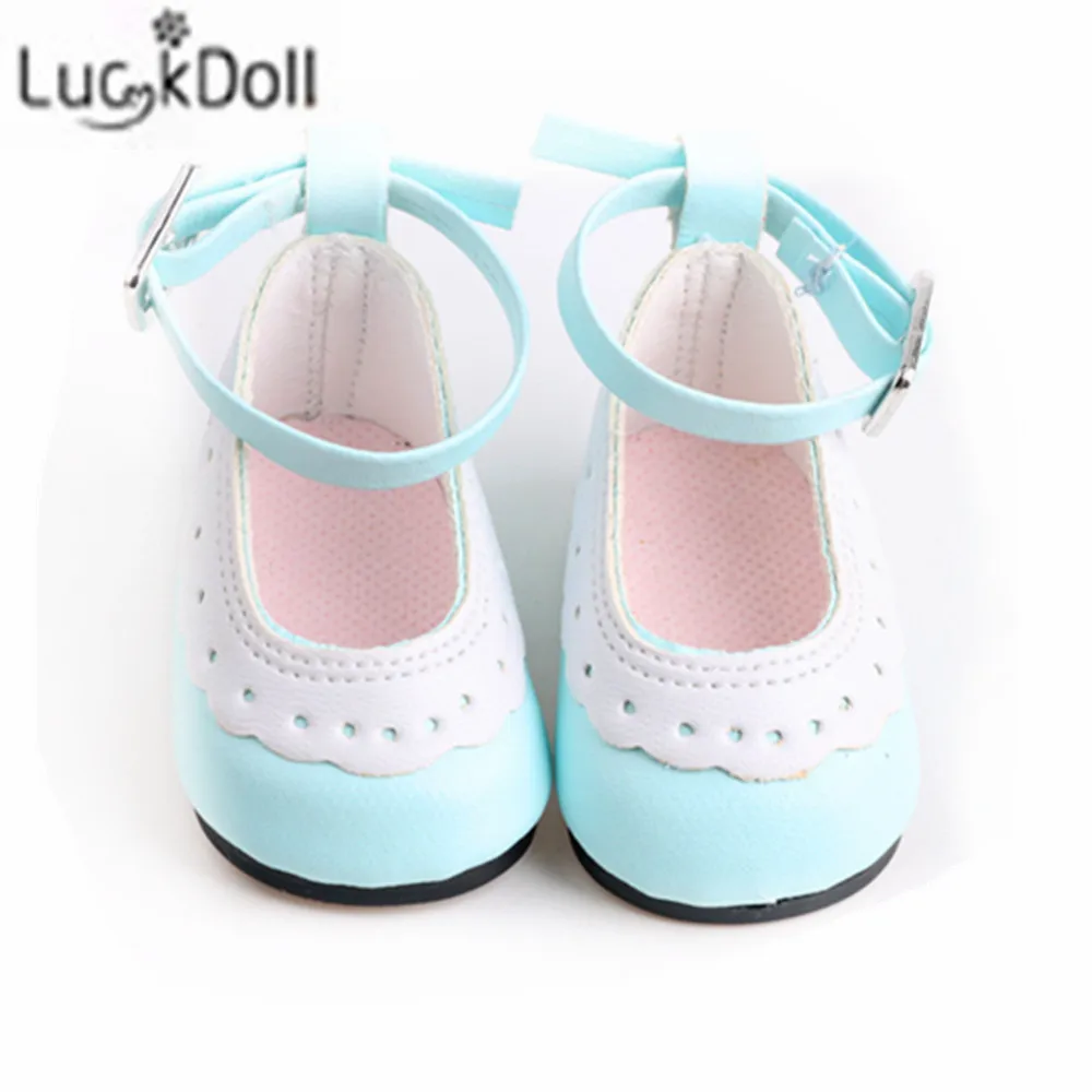 Luckdoll новые милые круглые маленькие туфли 18-дюймовые американская кукла, самый лучший подарок на праздник для детей - Цвет: b375