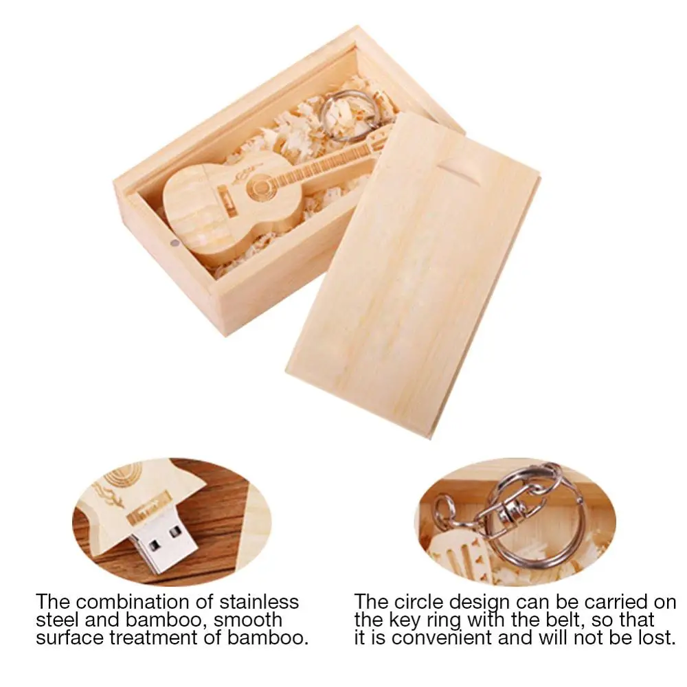 Wooden Guitar Pen Drive Lijiang Original Music (600 Songs) With Gift Box Can Be Used As a Decoration 32g | Автомобили и мотоциклы
