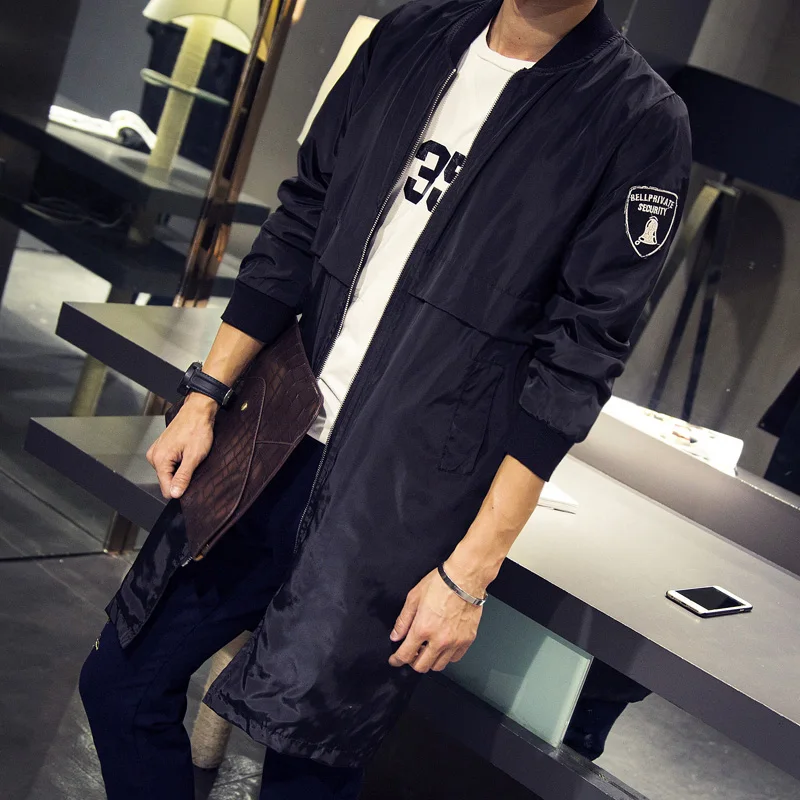 Thintenda весенняя куртка-Мужская модная куртка в стиле хип-хоп длинная Повседневная