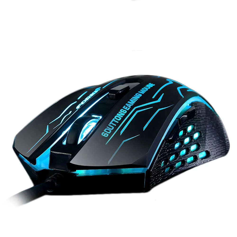 Проводная мышь 3200 DPI цветная светодиодная оптическая 6D Кнопка USB Pro игровая для