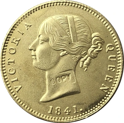 Индия-британский 1 мохур-Виктория 1841 копия монет 26 мм Тип 2 | Дом и сад