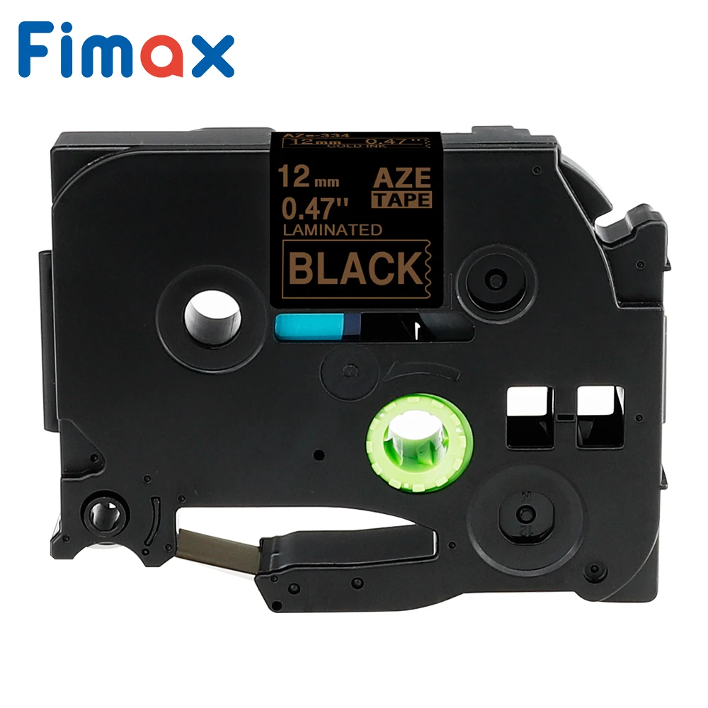 Fimax 5 шт. Совместимость для Brother P touch Label TZe334 TZ 334 12 мм Gold on Black Maker Printer Tze | Компьютеры и