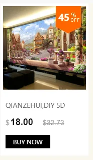 QIANZEHUI, алмазная вышивка, Круглый Алмазный пейзаж, течёт вода, полные стразы 5D, алмазная живопись, вышивка крестиком, рукоделие