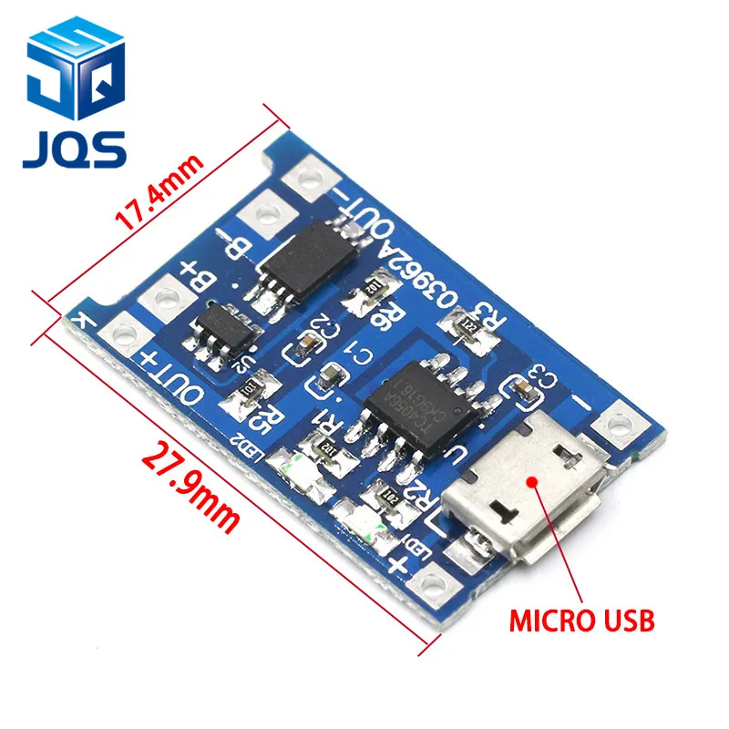 Type-c/Micro USB 5V 1A 18650 TP4056 модуль зарядного устройства литиевой батареи зарядная плата с защитой двойные функции 1A li-ion - Цвет: 18650 MICRO