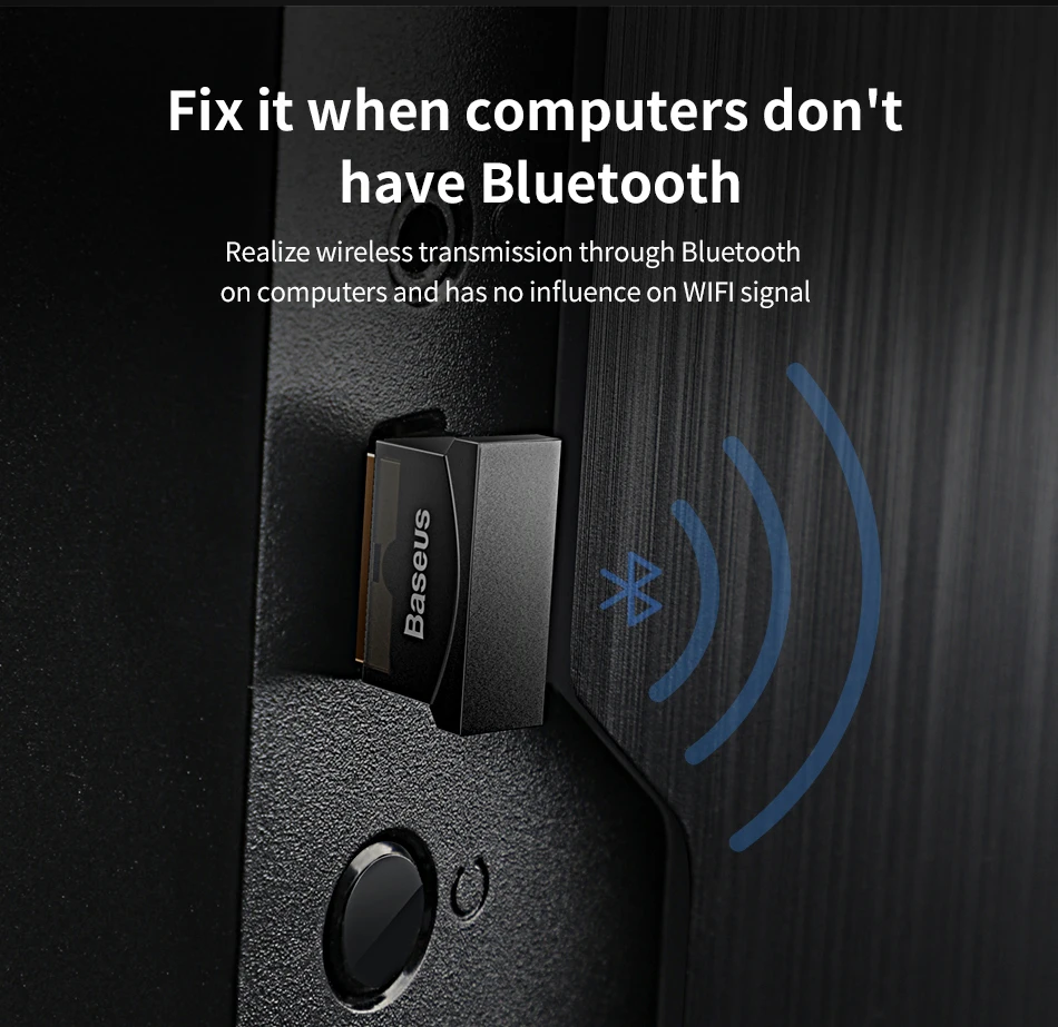 Baseus USB Bluetooth адаптер ключ 4,0 для ПК AUX музыка PS4 компьютер Bluetooth приемник передатчик адаптер для динамика мышь