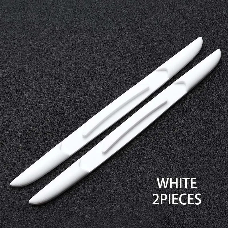 White 2PCS Защита края двери автомобиля, защита от царапин, резиновая наклейка, авто зеркало заднего вида, передний задний бампер, защитная пленка, универсальная отделка - Цвет: White 2PCS