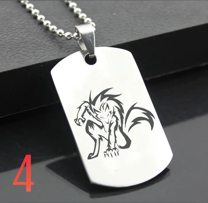 Perfect JL Wolf Totem Western Style Army card Personalized Diy Letters Pendant Steel Necklace personality Gifts LTT01 | Дом и сад