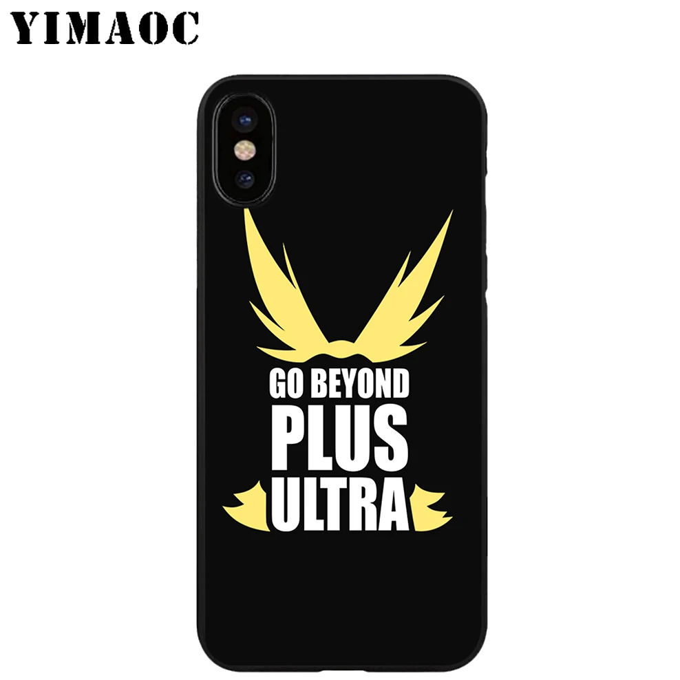 YIMAOC Plus Ultra Anime Soft TPU Black Silicone Case for iPhone X or 10 8 7 6 6S 5 5S SE Xr Xs Max |
