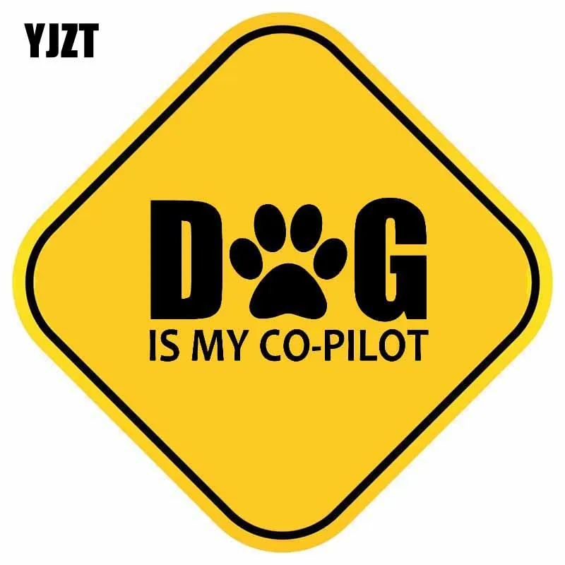 

YJZT 13.9CM*13.9CM DOG IS MY COPILOT Decal PVC Dog Print Car Sticker 12-40394
